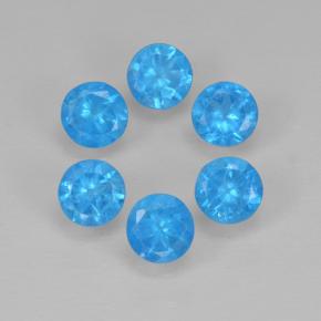 Gemme di Apatite Deep Baby Blue Baby naturale da 1.15 ct, Taglio rotondo, VS