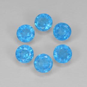 Gemme di Apatite Azzurro intenso naturale da 1.08 ct, Taglio rotondo, VS