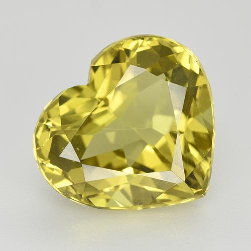 Apatite naturale giallo da 6,12 ct, a forma di cuore, VVS-VS