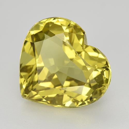 Apatite naturale giallo da 6,12 ct, a forma di cuore, VVS-VS