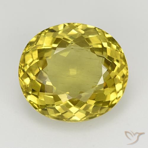 8.48ct Naturale Giallo intenso Apatite, Ovale, VS