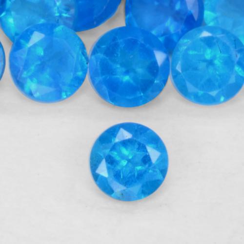 Apatite Blu intenso naturale da 0.07 ct, Taglio rotondo, VS-SI