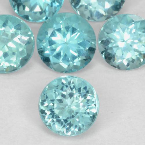 Apatite Blu brillante verde naturale da 0.01 ct, Rotondo, VS-SI