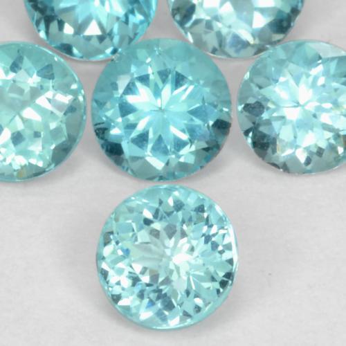 Apatite Blu brillante verde naturale da 0.01 ct, Rotondo, VS-SI