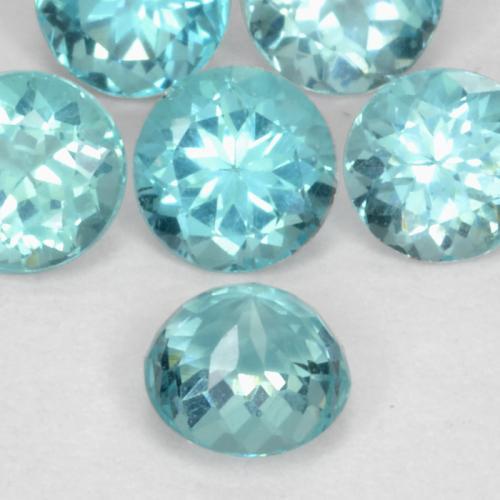 Apatite Blu brillante verde naturale da 0.01 ct, Rotondo, VS-SI