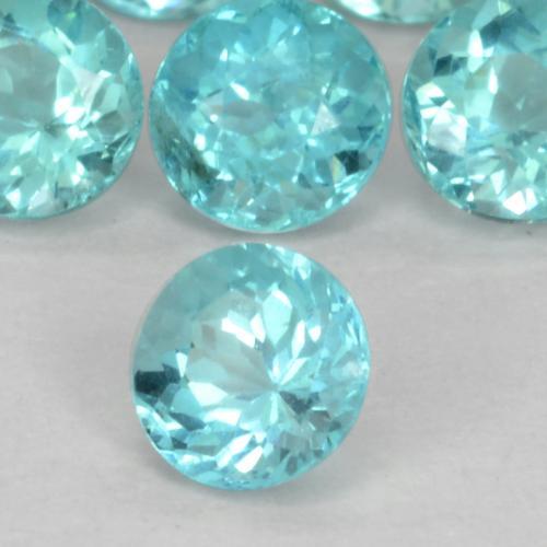 Apatite Blu elettrico naturale da 0.33 ct, Rotondo, VS-SI