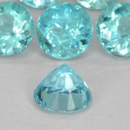 Apatite Blu elettrico naturale da 0.33 ct, Rotondo, VS-SI
