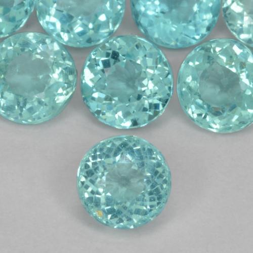 Apatite Blu Medio Verde naturale da 0.42 ct, Rotondo, VS-SI