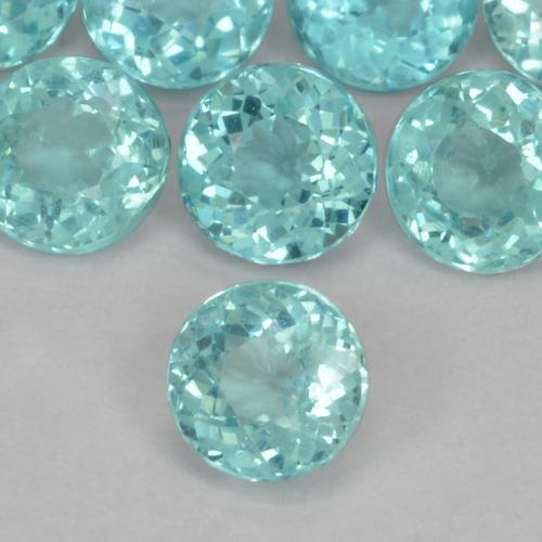Apatite Blu Medio Verde naturale da 0.42 ct, Rotondo, VS-SI