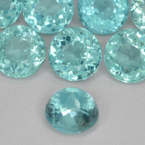 Apatite Blu Medio Verde naturale da 0.42 ct, Rotondo, VS-SI