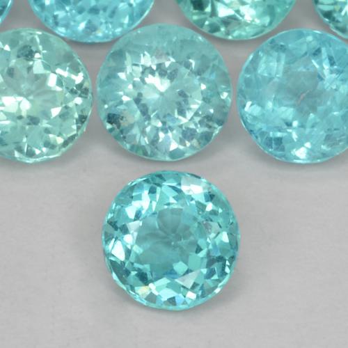 Apatite naturale turchese da 0,45 ct, taglio rotondo, VS-SI