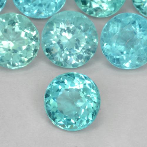 Apatite naturale turchese da 0,45 ct, taglio rotondo, VS-SI