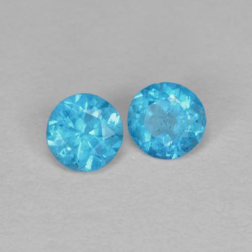 Gemme di Apatite Blu elettrico azzurro naturale da 0.30 ct, Taglio rotondo, VS