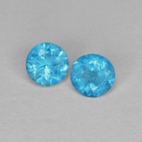 Gemme di Apatite Blu elettrico azzurro naturale da 0.30 ct, Taglio rotondo, VS