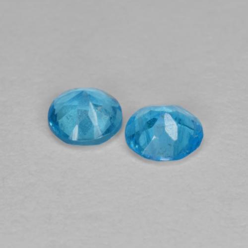 Gemme di Apatite Blu elettrico azzurro naturale da 0.30 ct, Taglio rotondo, VS
