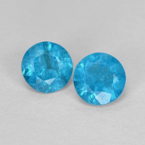 Gemme di Apatite Blu naturale da 0.35 ct, Taglio rotondo, VS