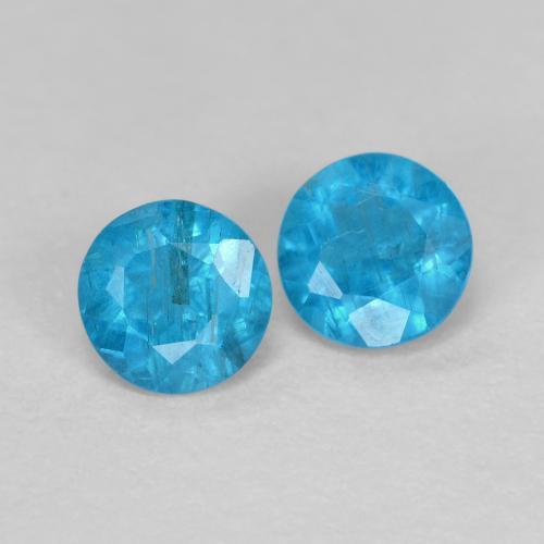 Gemme di Apatite Blu naturale da 0.35 ct, Taglio rotondo, VS