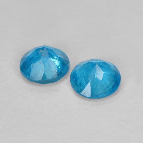 Gemme di Apatite Blu naturale da 0.35 ct, Taglio rotondo, VS