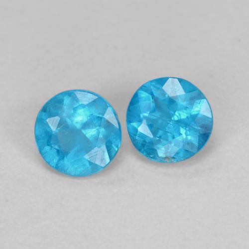 Gemme di Apatite Blu naturale da 0.38 ct, Taglio rotondo, VS