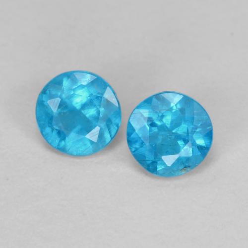 Gemme di Apatite Blu naturale da 0.38 ct, Taglio rotondo, VS