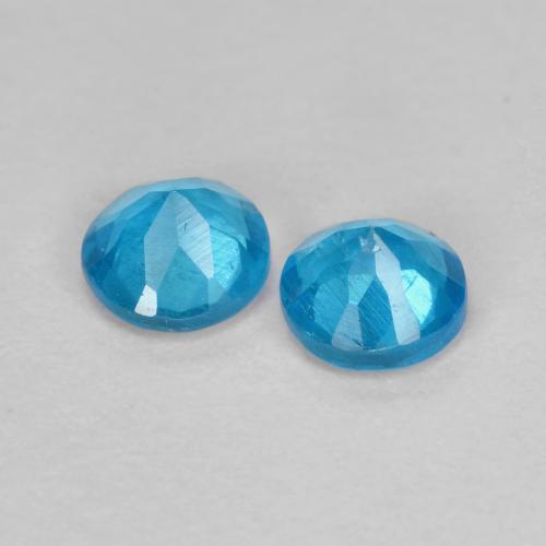 Gemme di Apatite Blu naturale da 0.38 ct, Taglio rotondo, VS
