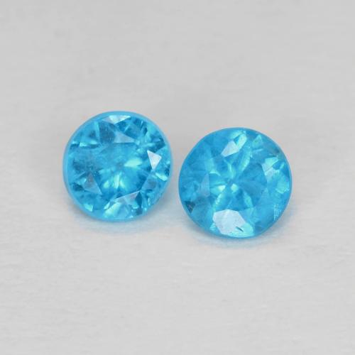 Gemme di Apatite Azzurro naturale da 0.32 ct, Taglio rotondo, VS