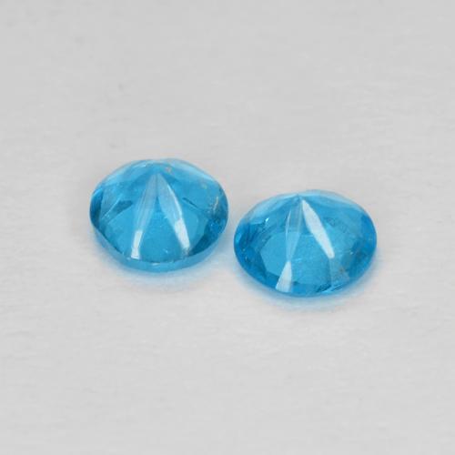 Gemme di Apatite Azzurro naturale da 0.32 ct, Taglio rotondo, VS