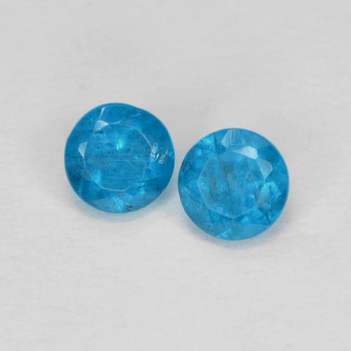 Apatite naturale blu da 0,40 ct, taglio rotondo, VS-SI