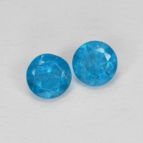 Apatite naturale blu da 0,40 ct, taglio rotondo, VS-SI