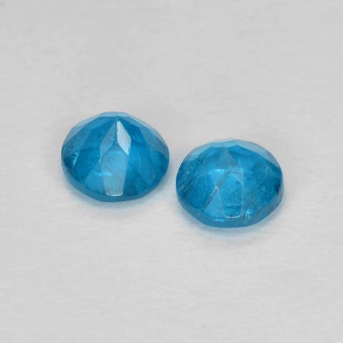 Apatite naturale blu da 0,40 ct, taglio rotondo, VS-SI