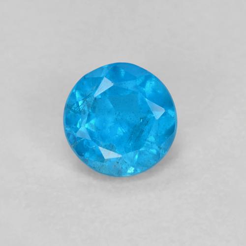 Apatite Blu medio naturale da 0.20 ct, Taglio rotondo, VVS-VS