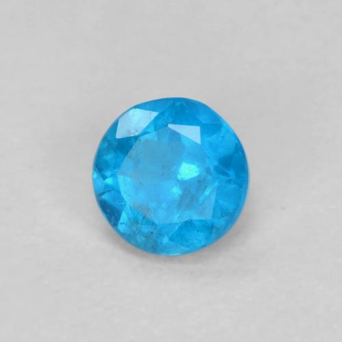 Apatite Blu medio naturale da 0.20 ct, Taglio rotondo, VVS-VS