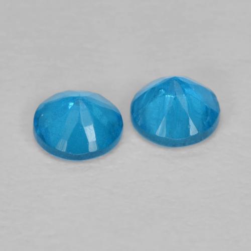 Gemme di Apatite Blu intenso naturale da 0.37 ct, Taglio rotondo, VS