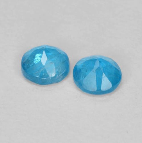 Gemme di Apatite Blu intenso naturale da 0.37 ct, Taglio rotondo, VS