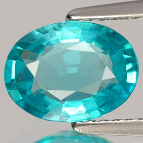 Apatite naturale blu da 1,45 ct, taglio ovale, VS