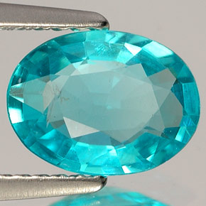 Apatite naturale blu da 1,45 ct, taglio ovale, VS