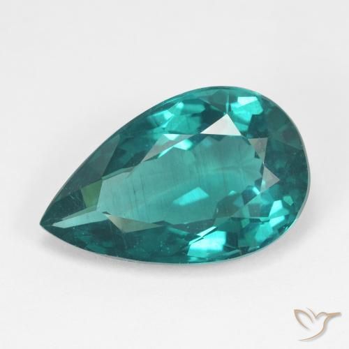 6.94ct Naturale Verde acqua scuro Apatite, Forma a pera, VS
