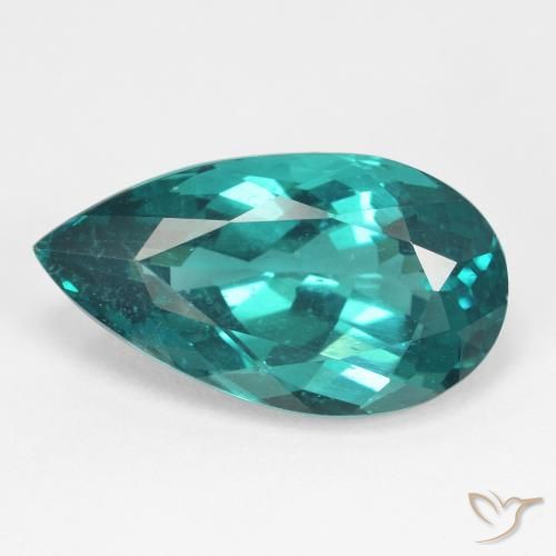 8.62ct Naturale Blu Verde Scuro Apatite, Forma a pera, VS