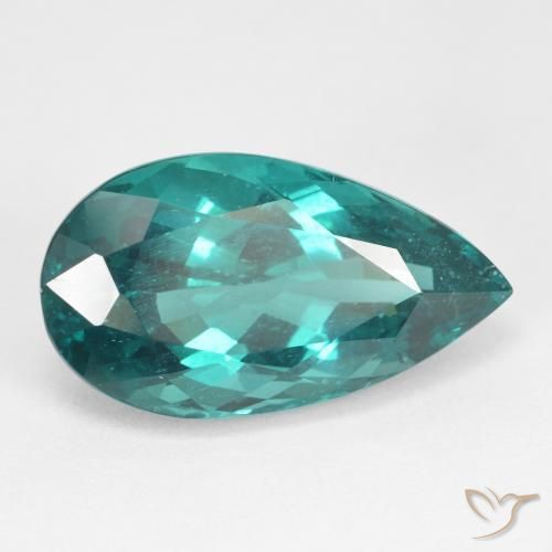 Apatite Blu Verde Scuro naturale da 8.62 ct, Forma a pera, VS