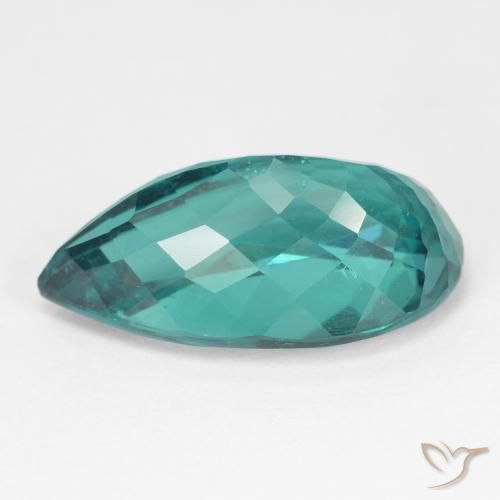 Apatite Blu Verde Scuro naturale da 8.62 ct, Forma a pera, VS