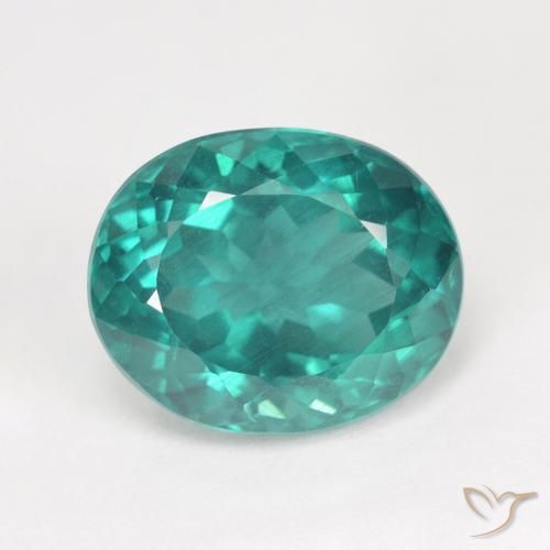 7.14ct Naturale Blu Verde Scuro Apatite, Ovale, VS