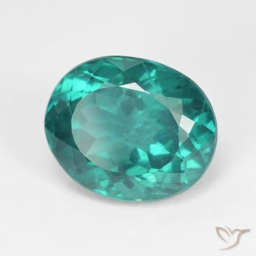 Apatite Blu Verde Scuro naturale da 7.14 ct, Ovale, VS