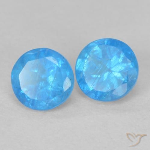 Gemme di Apatite Deep Baby Blue Baby naturale da 0.38 ct, Rotondo, VS