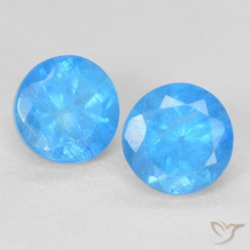 Gemme di Apatite Deep Baby Blue Baby naturale da 0.40 ct, Rotondo, VS-SI