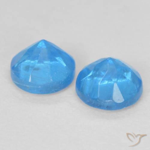 Gemme di Apatite Deep Baby Blue Baby naturale da 0.40 ct, Rotondo, VS-SI