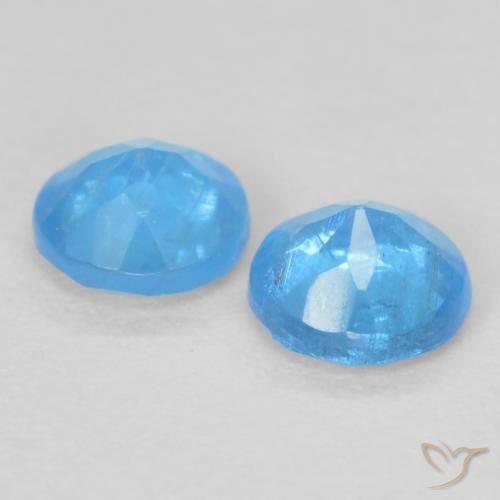 Gemme di Apatite Blu profondo azzurro naturale da 0.35 ct, Rotondo, VS-SI