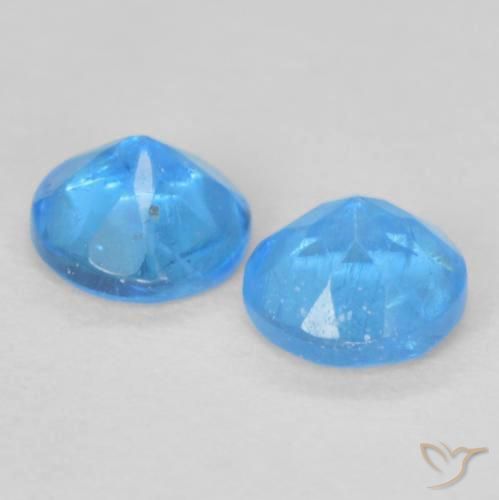 Gemme di Apatite Azzurro profondo naturale da 0.36 ct, Rotondo, VS-SI