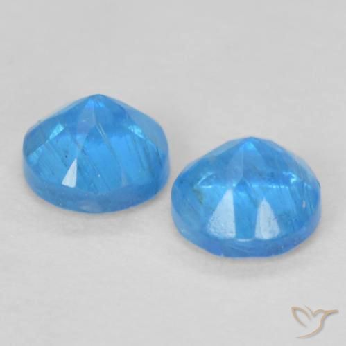 Gemme di Apatite Blu medio naturale da 0.40 ct, Rotondo, VS-SI