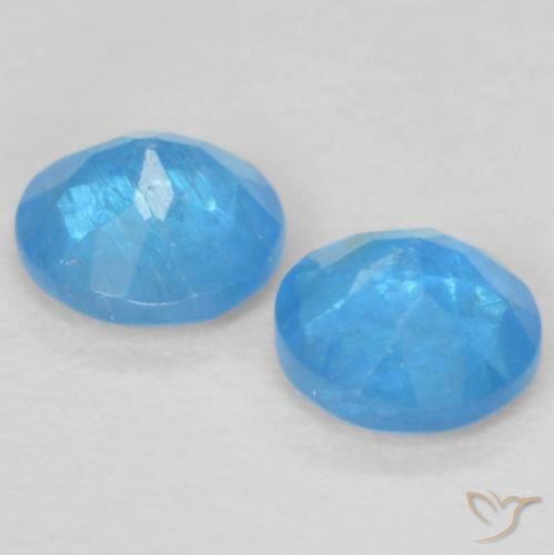 Gemme di Apatite Blu medio naturale da 0.33 ct, Rotondo, VS-SI
