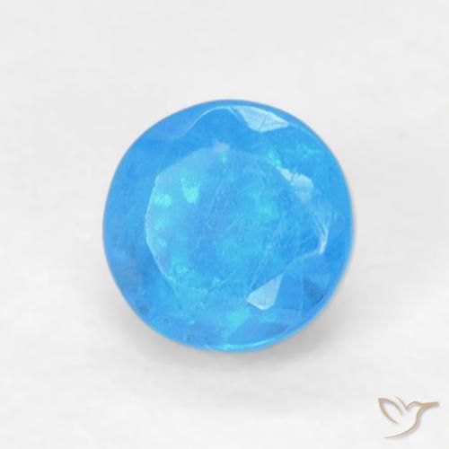 Apatite Bambina blu naturale da 0.22 ct, Rotondo, VS
